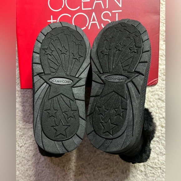 Girls Size 2 Ocean Coast Black Quilted Faux Fur Boots NIB - Picture 6 of 10